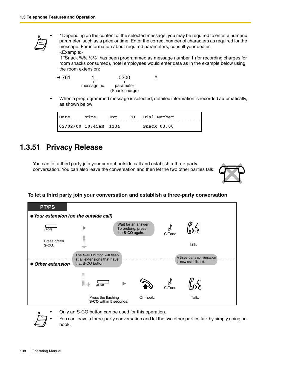 51 privacy release | Panasonic KX-TDE100 User Manual | Page 108 / 214