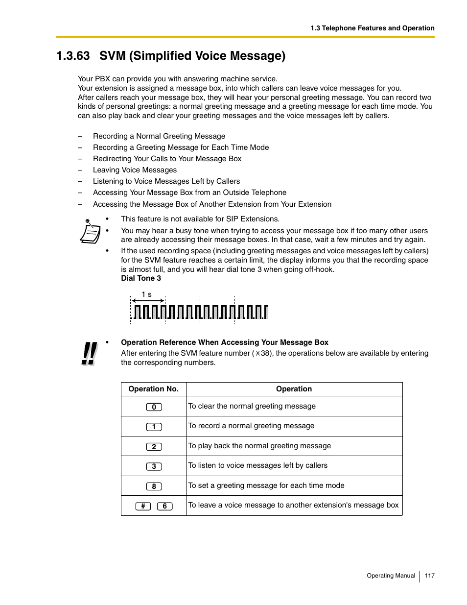 63 svm (simplified voice message) | Panasonic KX-TDE100 User Manual | Page 117 / 214