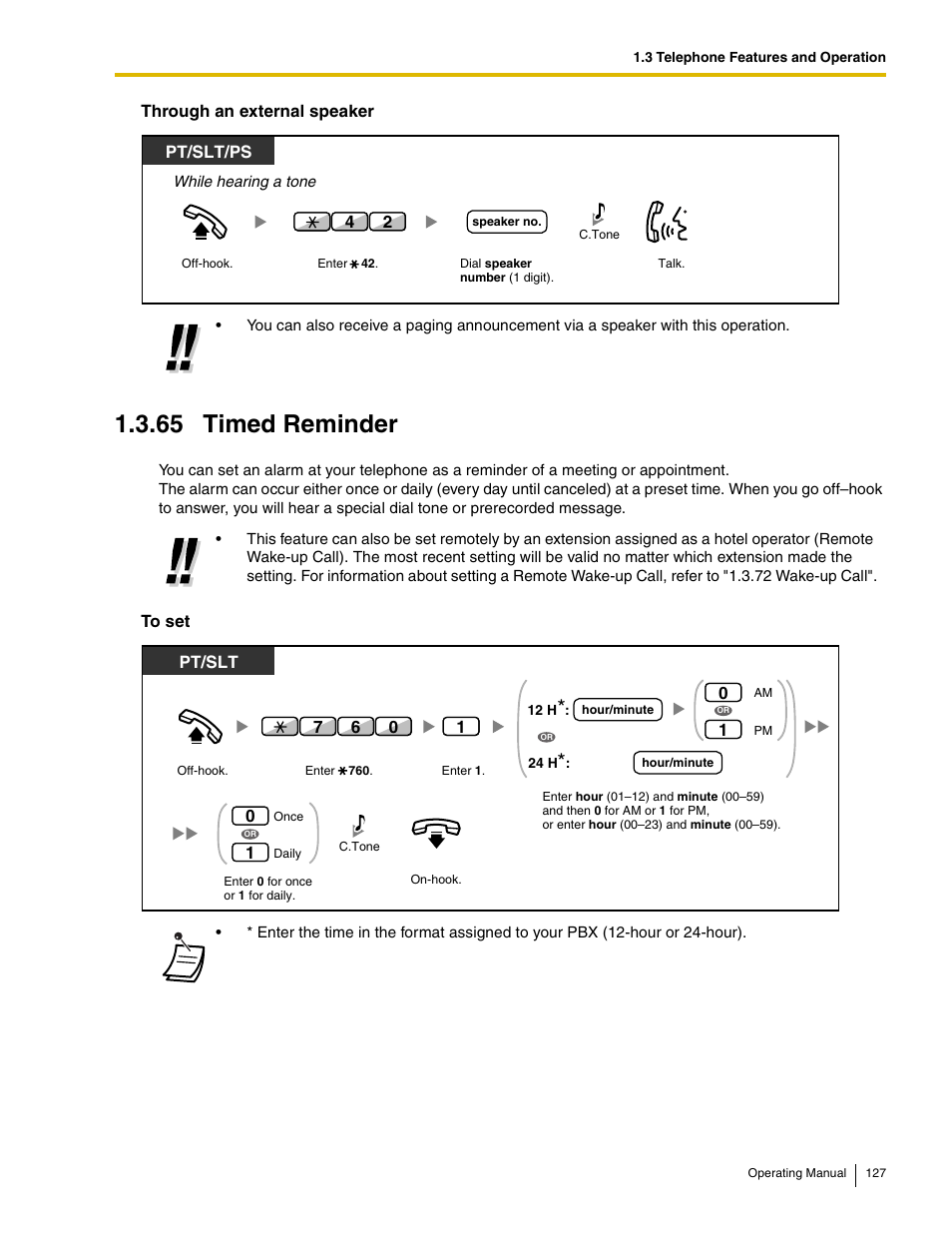 65 timed reminder | Panasonic KX-TDE100 User Manual | Page 127 / 214