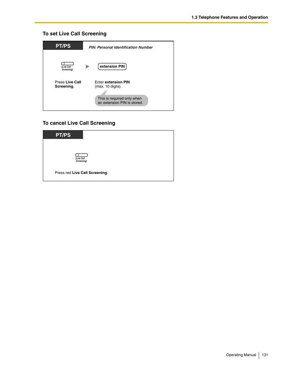 Pt/ps | Panasonic KX-TDE100 User Manual | Page 131 / 214