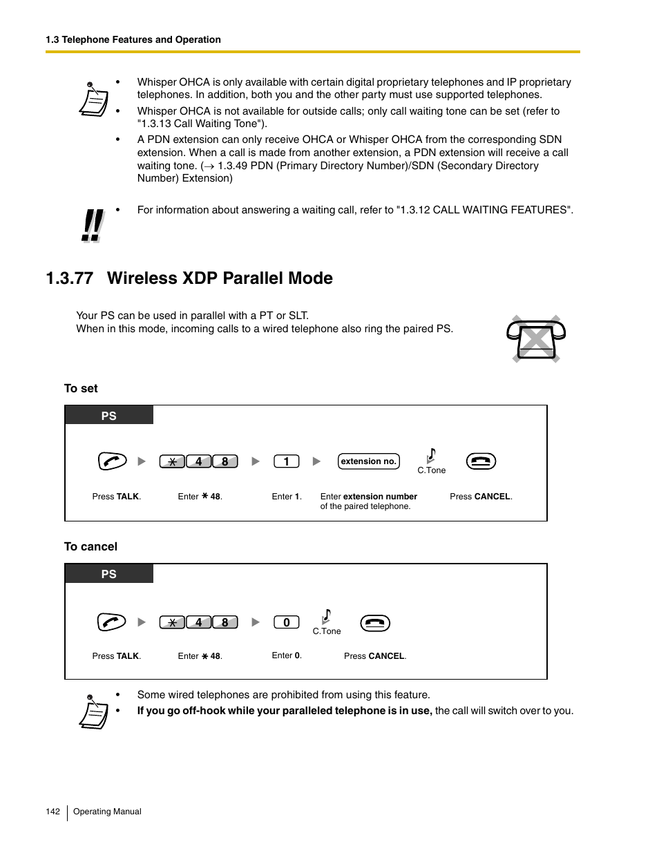 77 wireless xdp parallel mode | Panasonic KX-TDE100 User Manual | Page 142 / 214