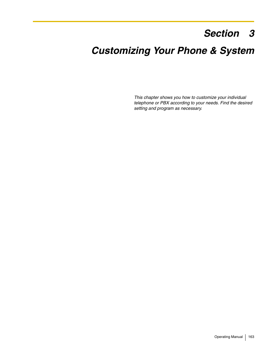 Customizing your phone & system | Panasonic KX-TDE100 User Manual | Page 163 / 214