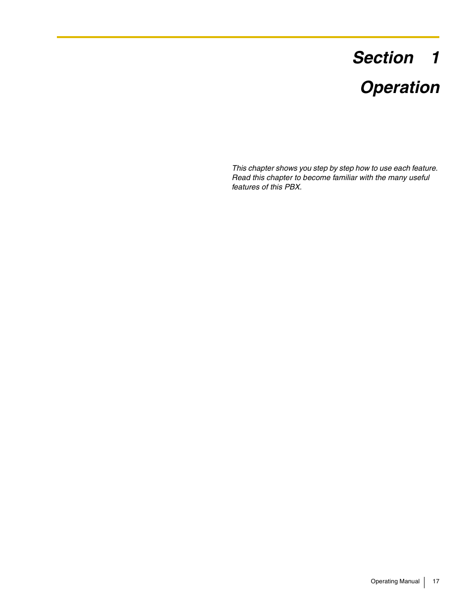 Operation | Panasonic KX-TDE100 User Manual | Page 17 / 214