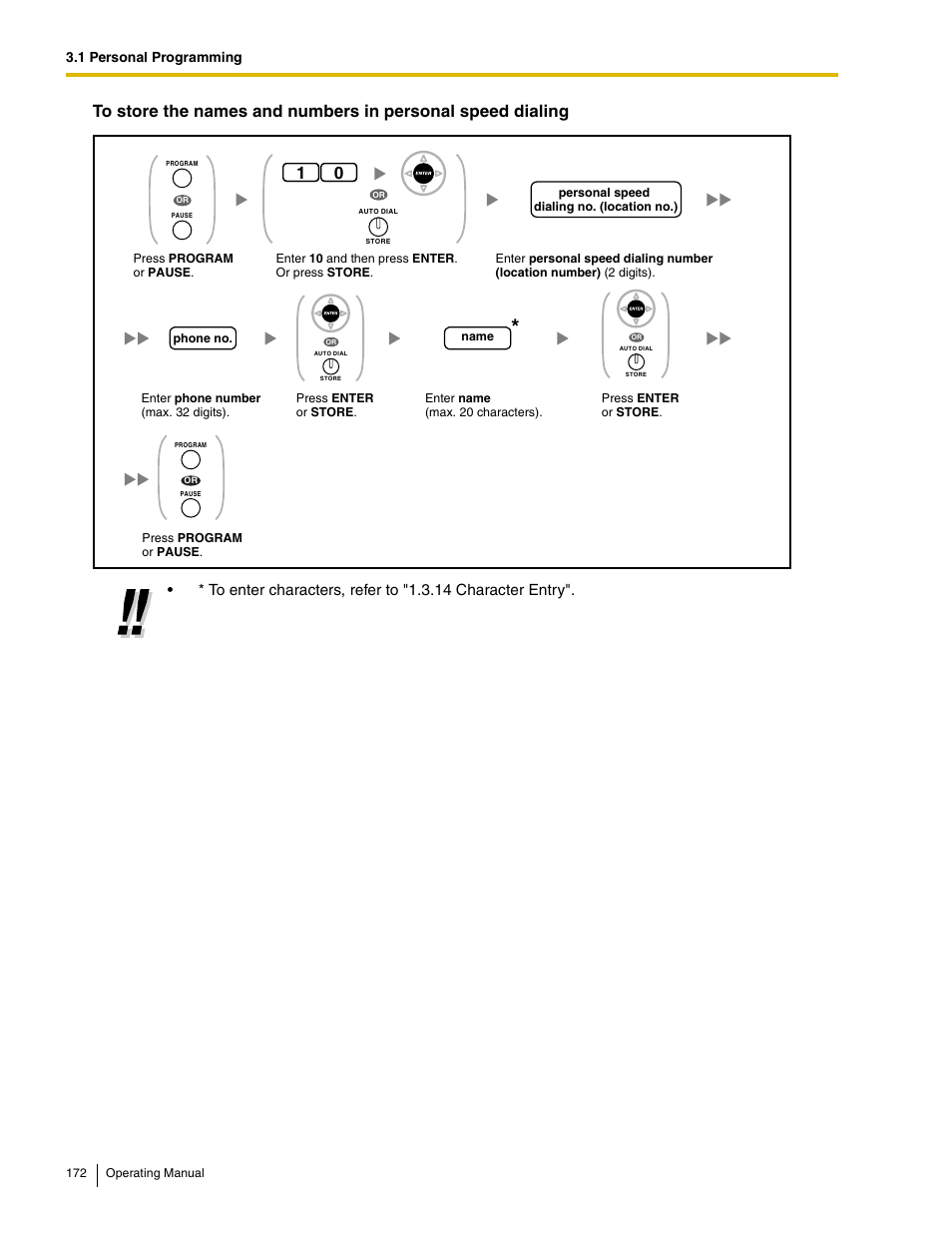 1 personal programming | Panasonic KX-TDE100 User Manual | Page 172 / 214