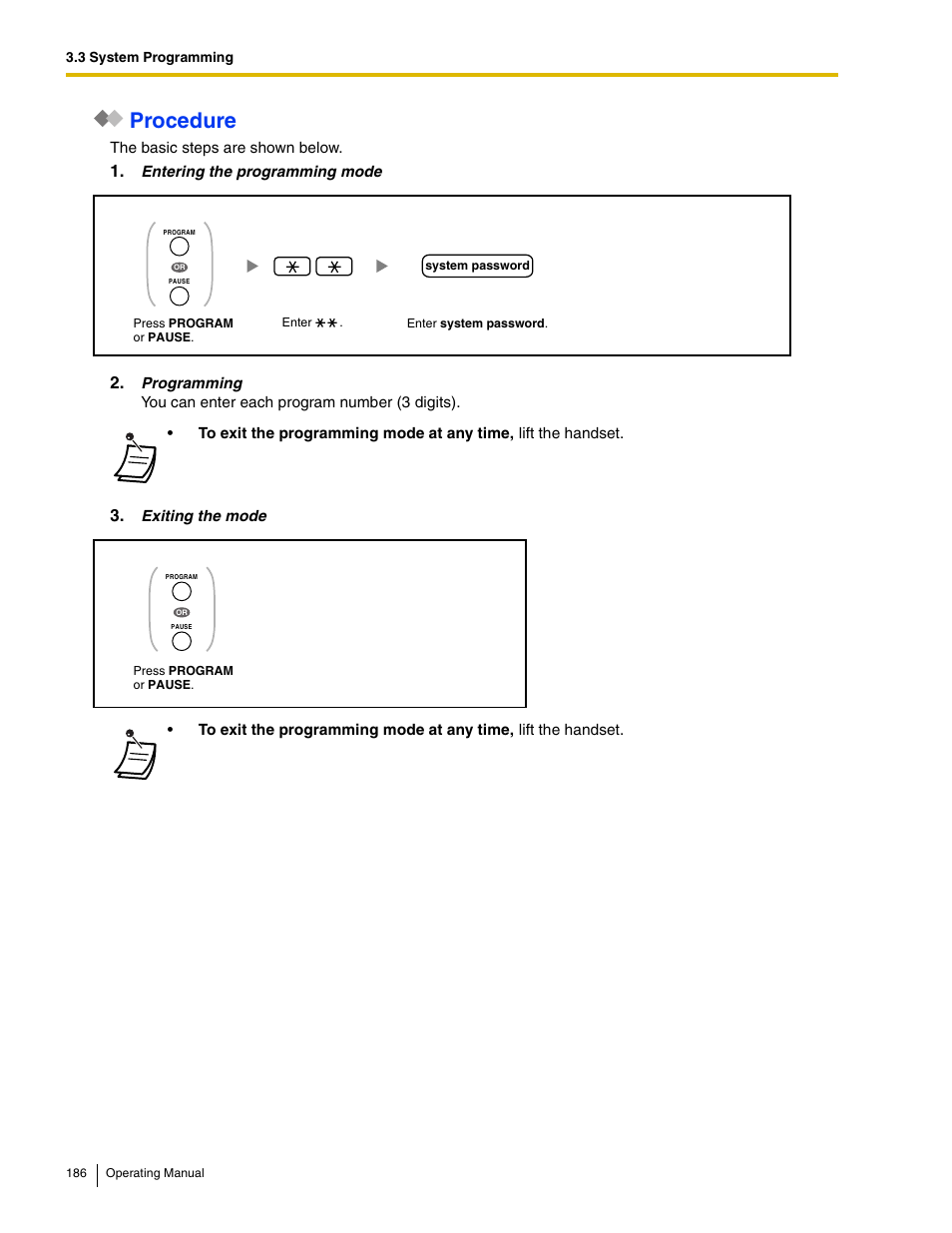 Procedure | Panasonic KX-TDE100 User Manual | Page 186 / 214