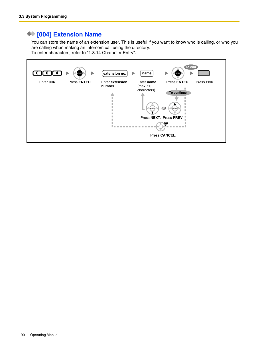 004] extension name | Panasonic KX-TDE100 User Manual | Page 190 / 214