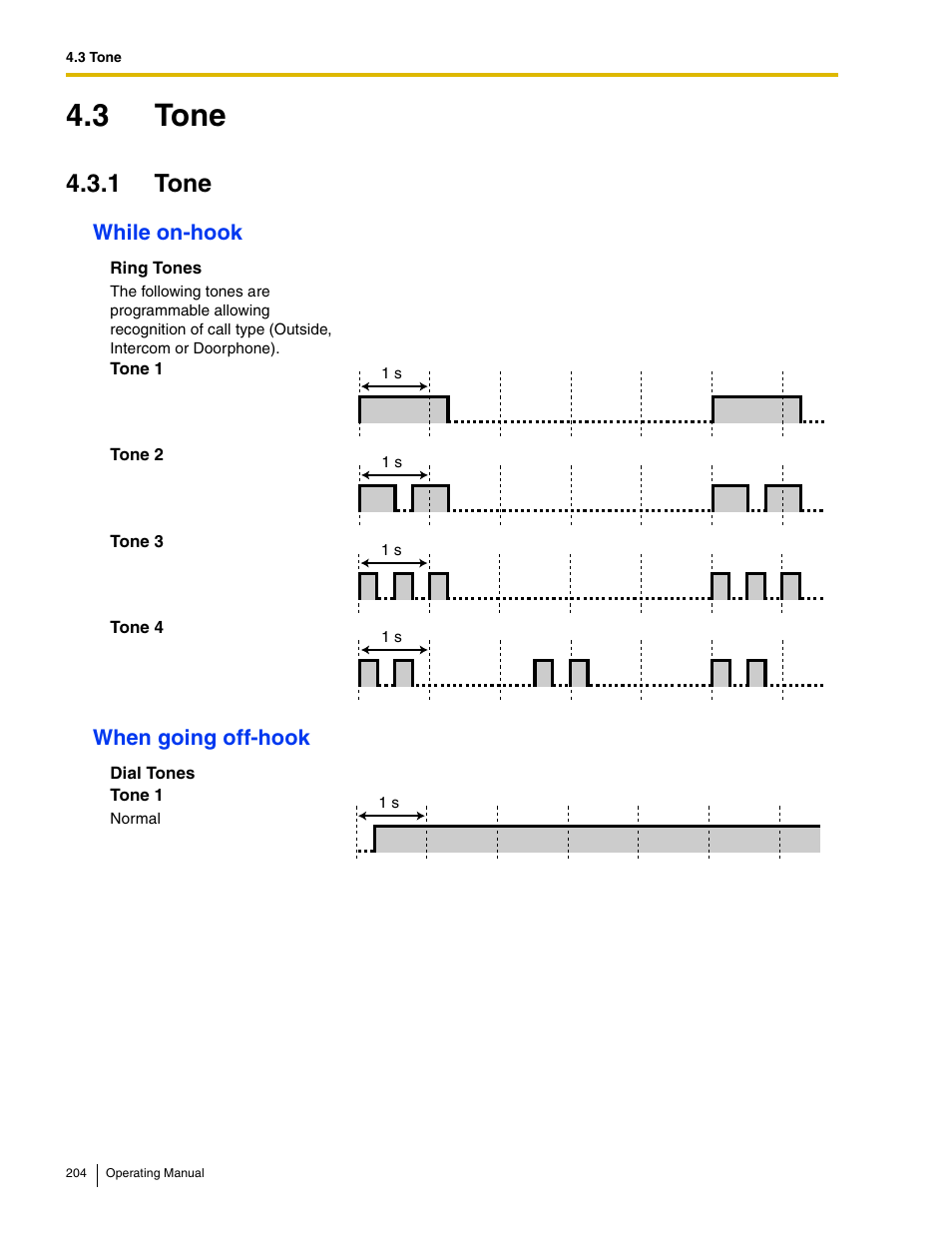 3 tone, 1 tone | Panasonic KX-TDE100 User Manual | Page 204 / 214