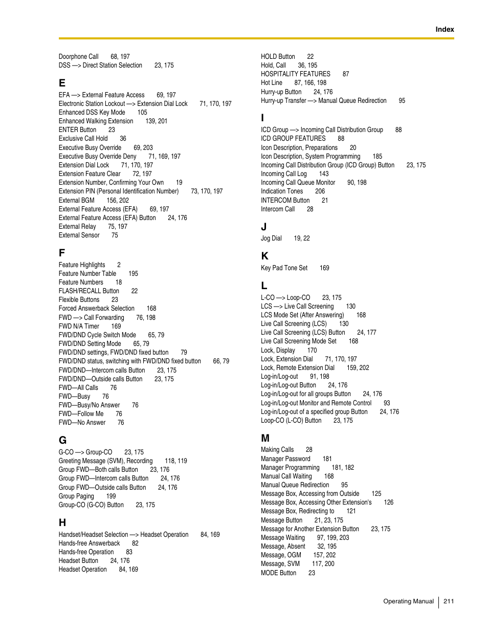 Panasonic KX-TDE100 User Manual | Page 211 / 214