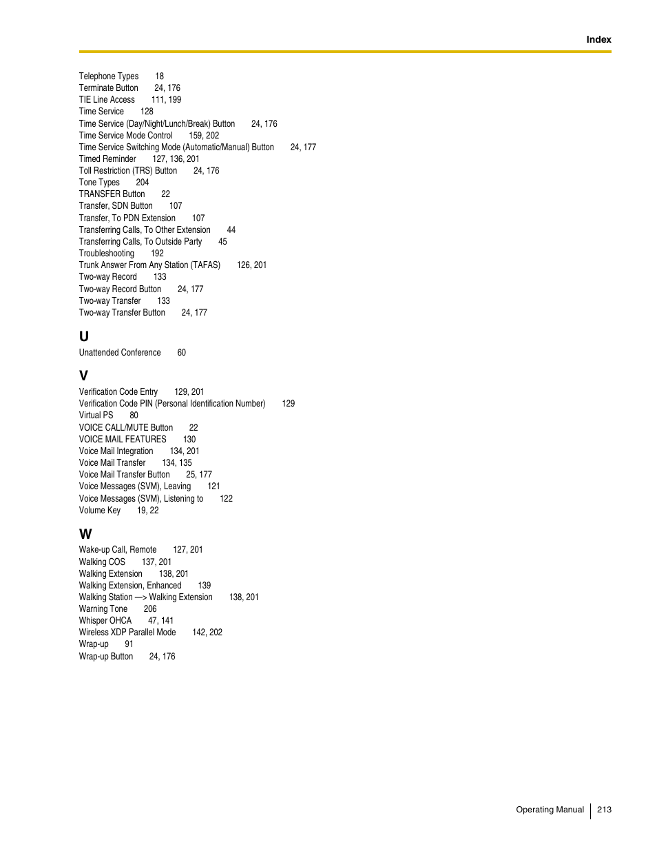 Panasonic KX-TDE100 User Manual | Page 213 / 214