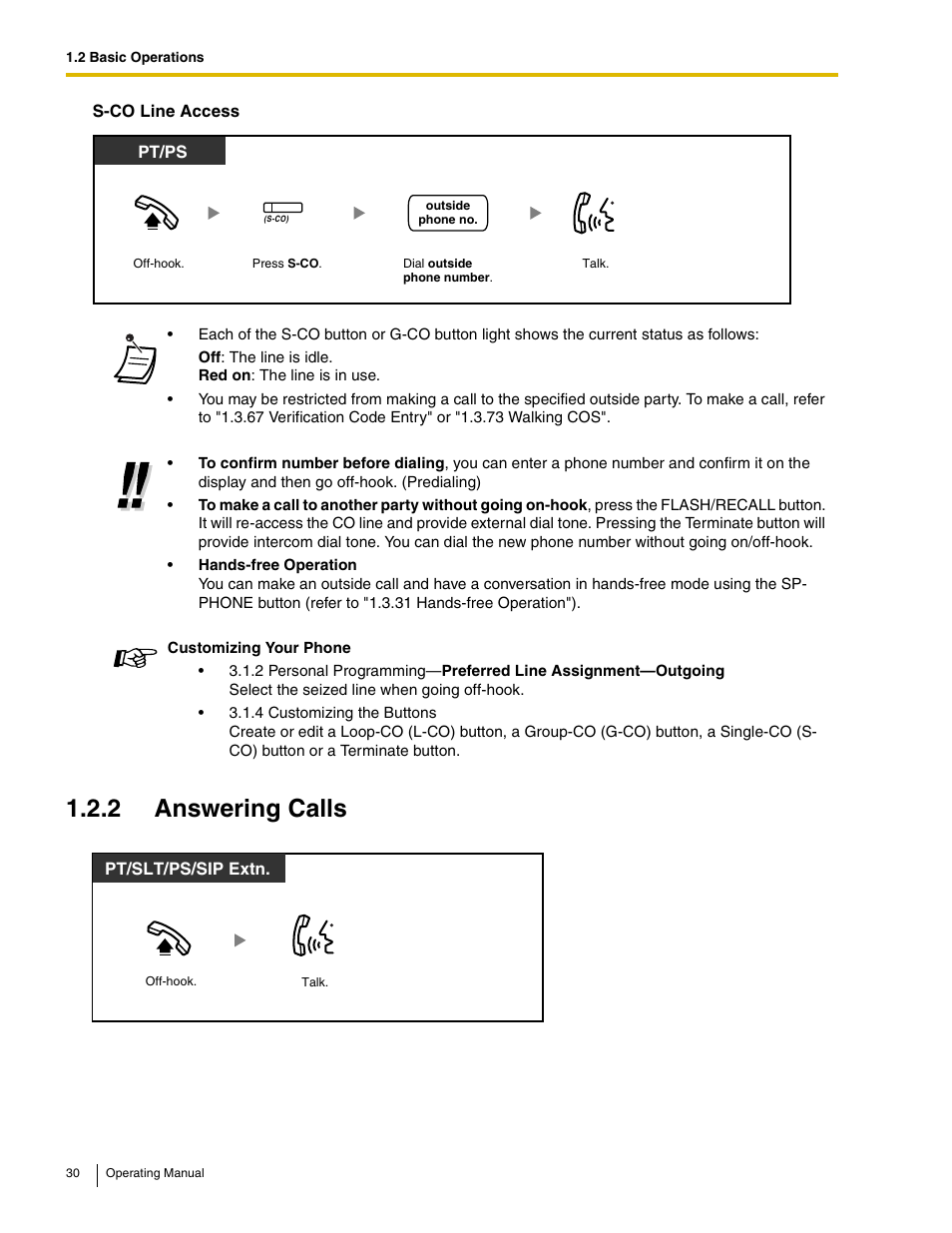 2 answering calls | Panasonic KX-TDE100 User Manual | Page 30 / 214