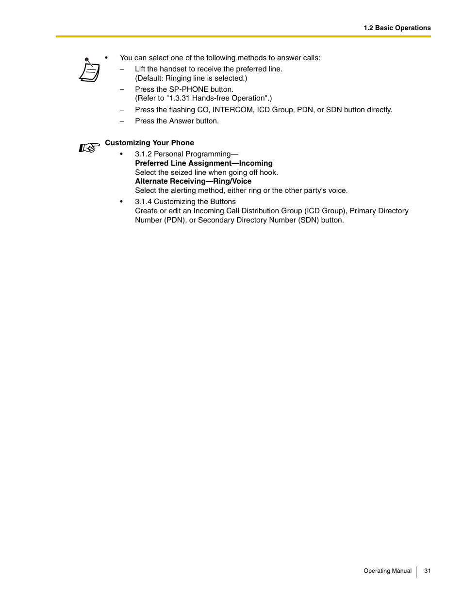 Panasonic KX-TDE100 User Manual | Page 31 / 214