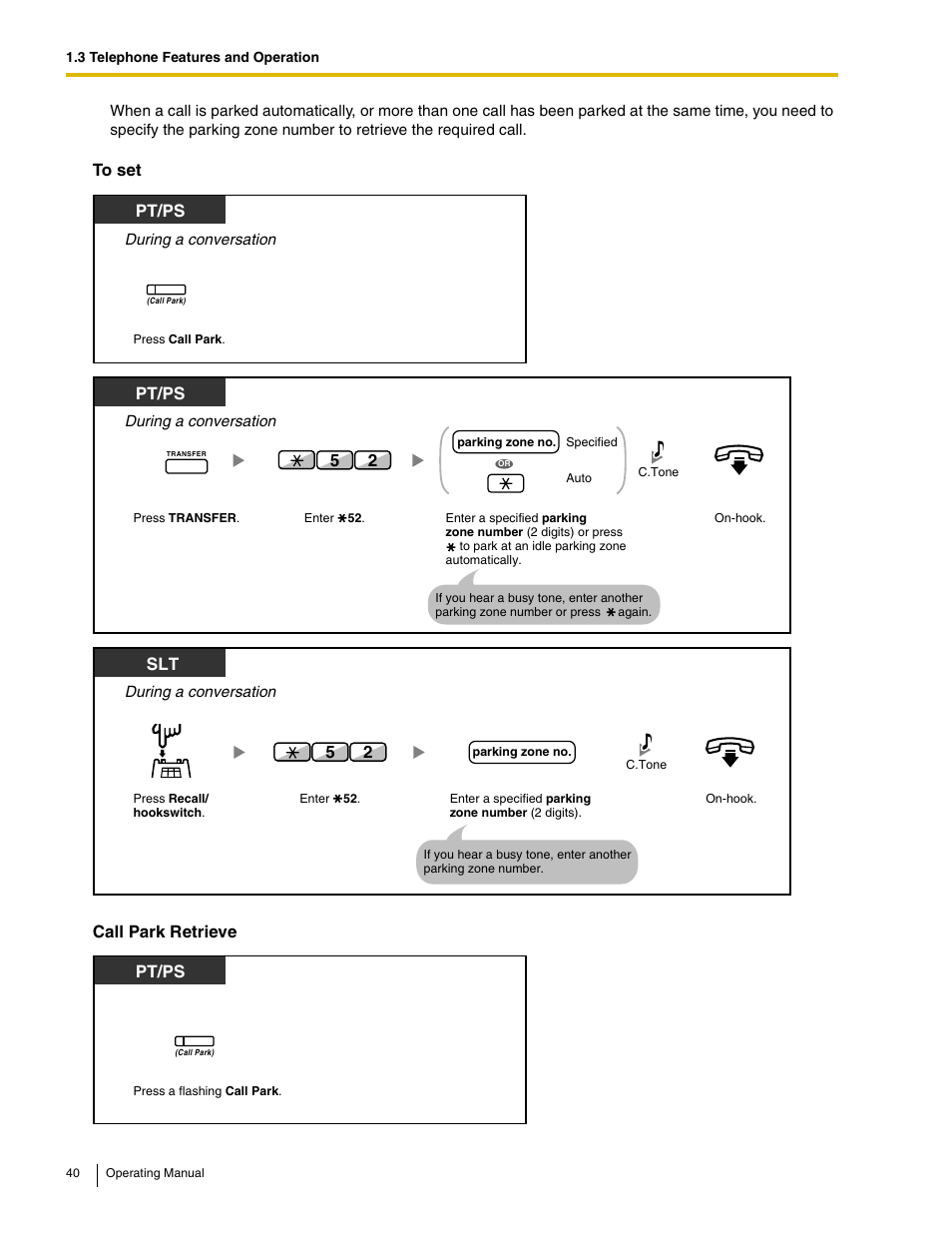 Pt/ps | Panasonic KX-TDE100 User Manual | Page 40 / 214