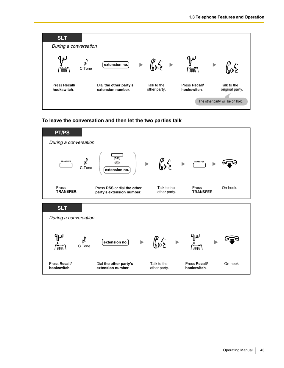 Pt/ps | Panasonic KX-TDE100 User Manual | Page 43 / 214