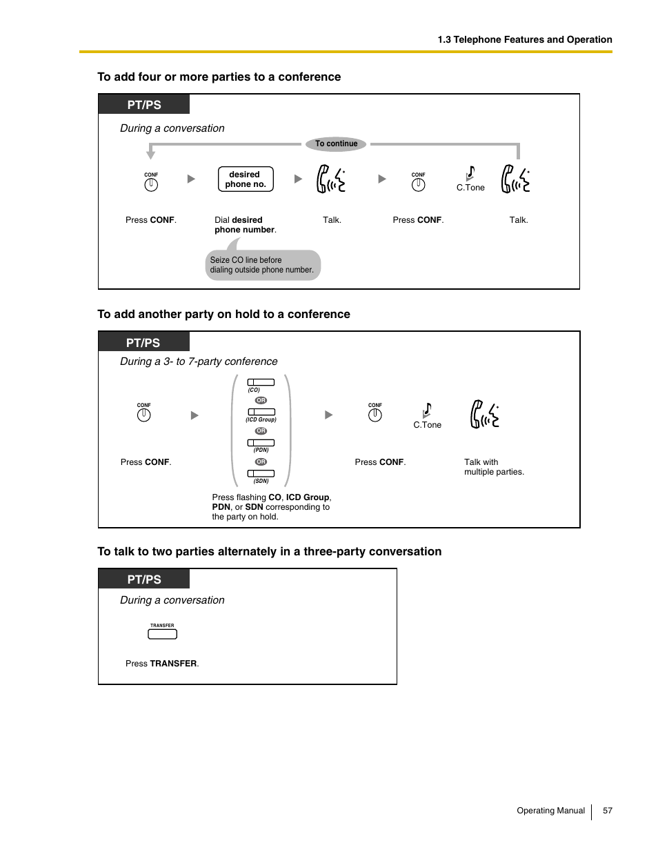 Pt/ps | Panasonic KX-TDE100 User Manual | Page 57 / 214