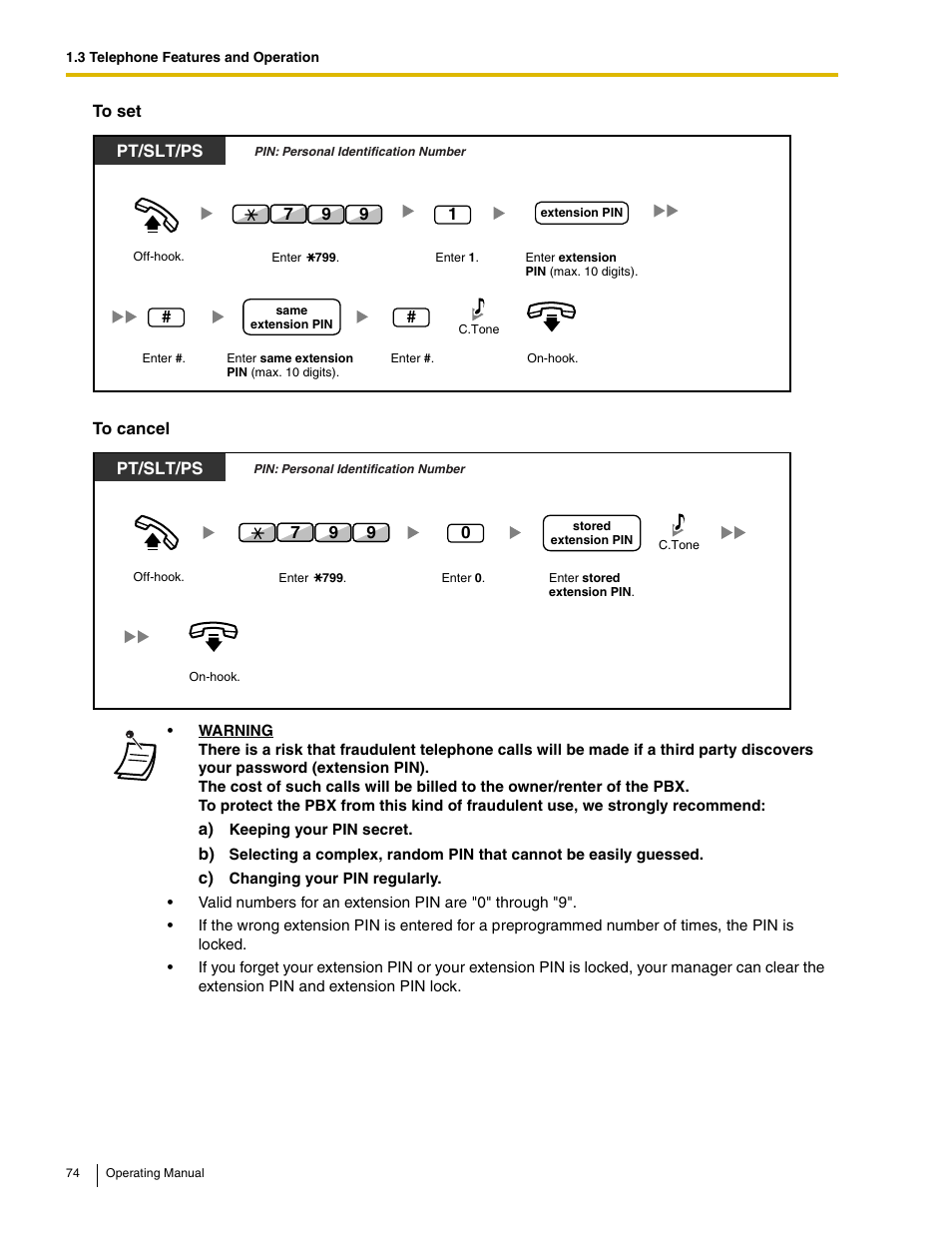 Panasonic KX-TDE100 User Manual | Page 74 / 214