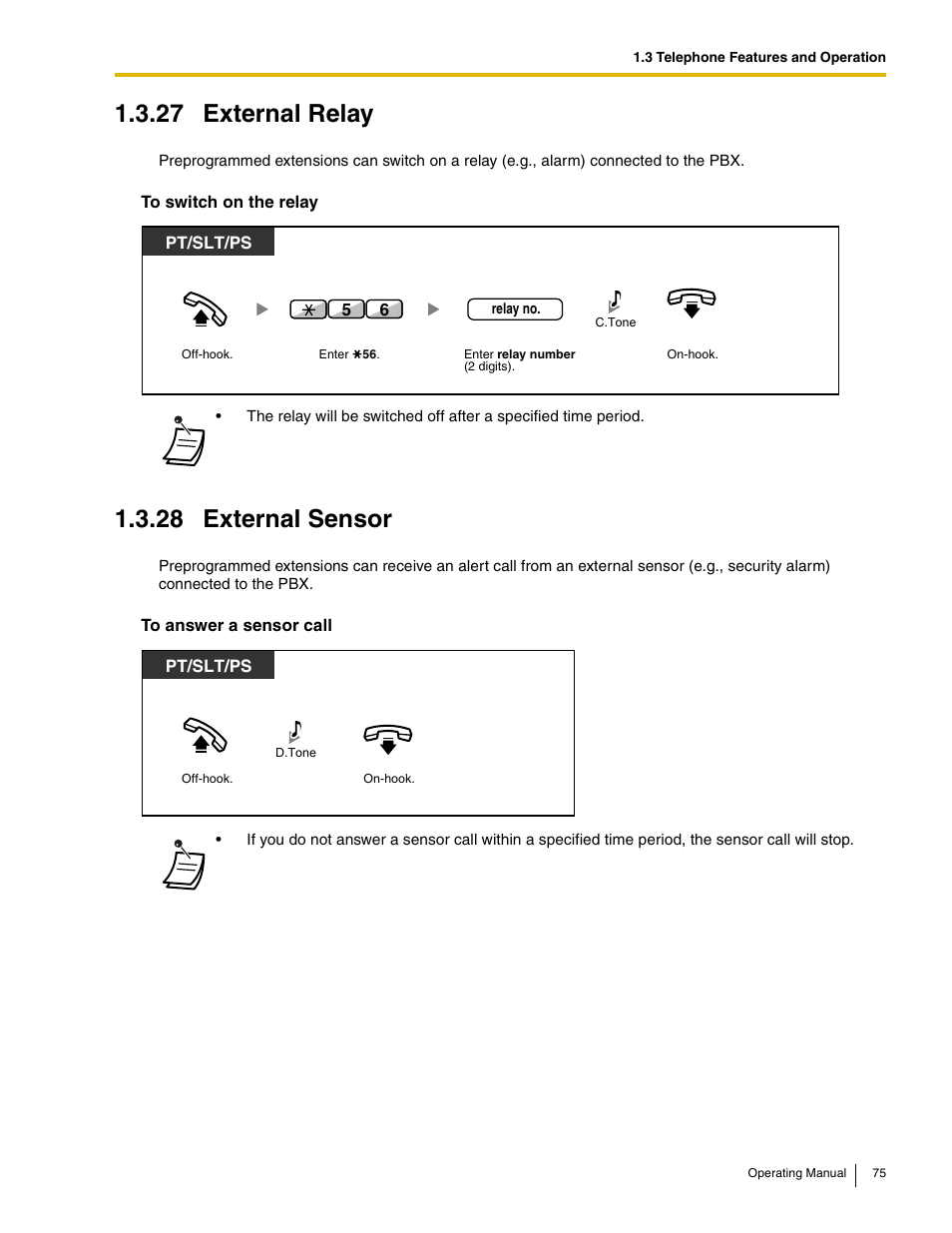 27 external relay, 28 external sensor | Panasonic KX-TDE100 User Manual | Page 75 / 214