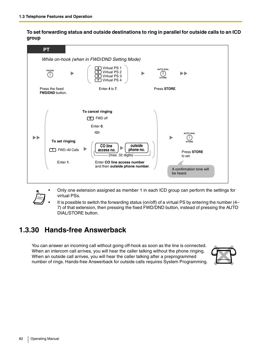 30 hands-free answerback | Panasonic KX-TDE100 User Manual | Page 82 / 214