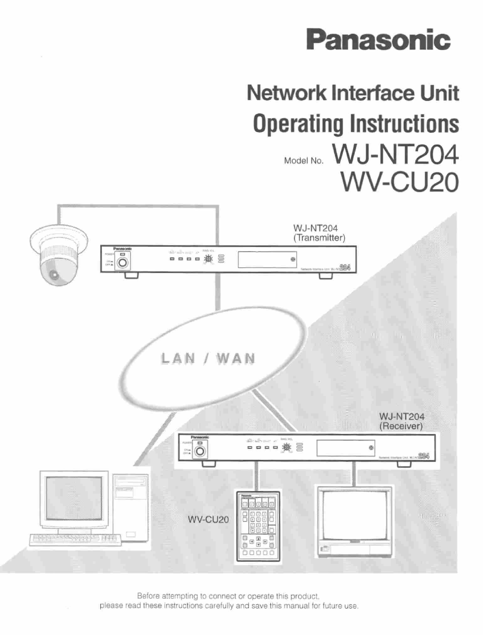 Panasonic WV-CU20 User Manual | 148 pages