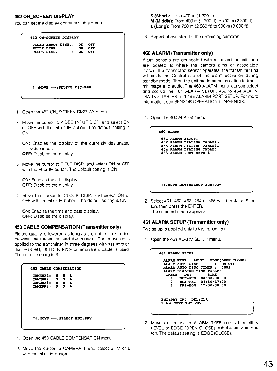 Panasonic WV-CU20 User Manual | Page 43 / 148