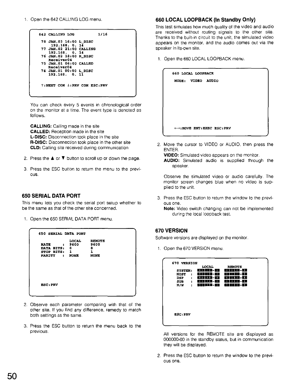 Panasonic WV-CU20 User Manual | Page 50 / 148