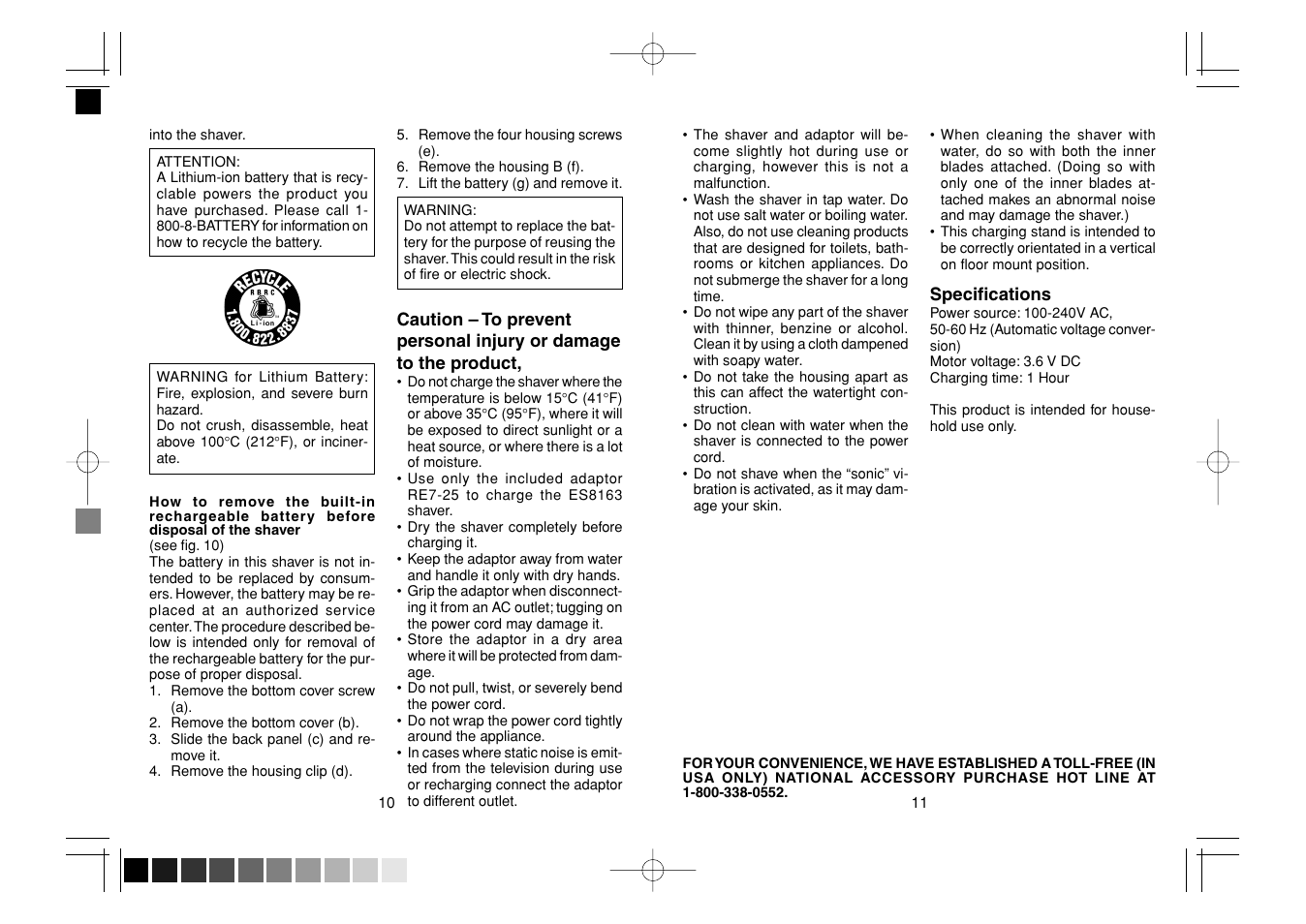 Panasonic ES8163 User Manual | Page 6 / 10