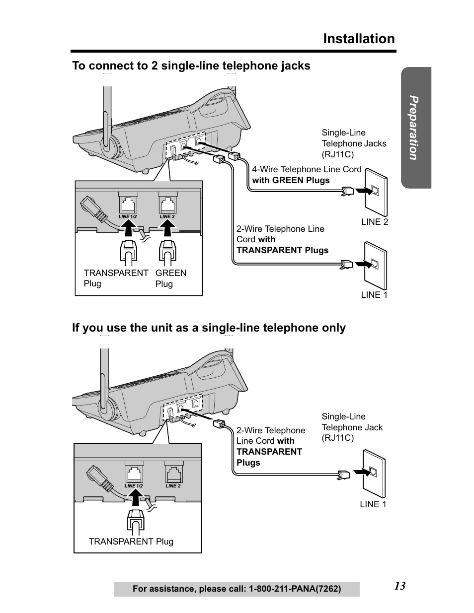 Installation | Panasonic KX-TG5480 User Manual | Page 13 / 100