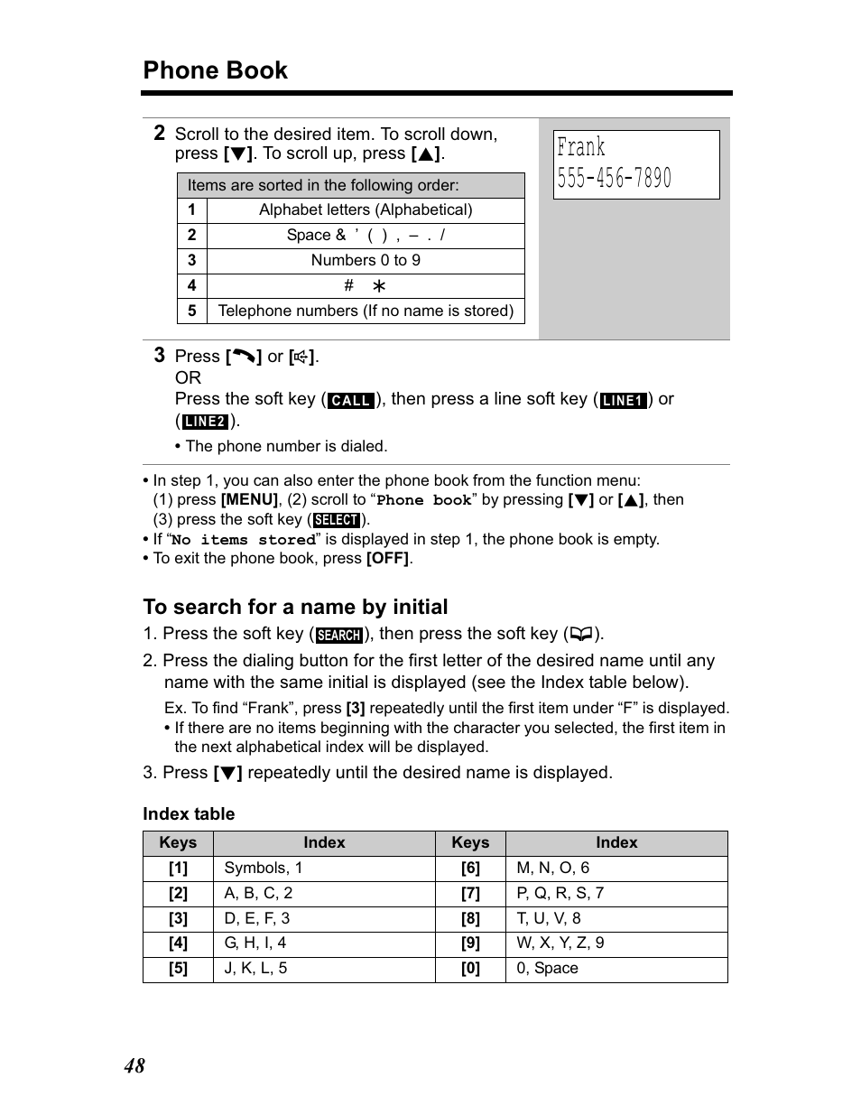 Phone book | Panasonic KX-TG5480 User Manual | Page 48 / 100