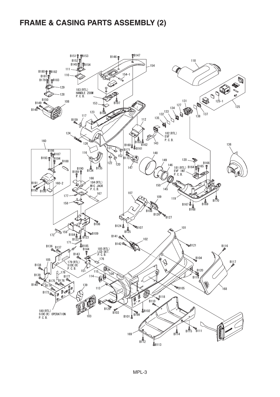 Frame &casing parts assembly (2), Frame & casing parts assembly (2), Mpl-3 | Panasonic AG-DVC20P User Manual | Page 4 / 9