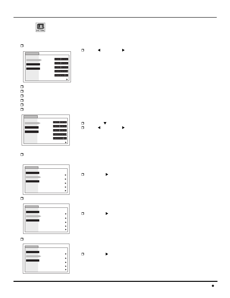 Picture, Oller, Uide | Peration 35 l, Rpress t vol or vol u to select, Rpress vol u to select warm, cool or normal, Rpress vol u to select off or on | Panasonic CT 32HL42 User Manual | Page 37 / 112