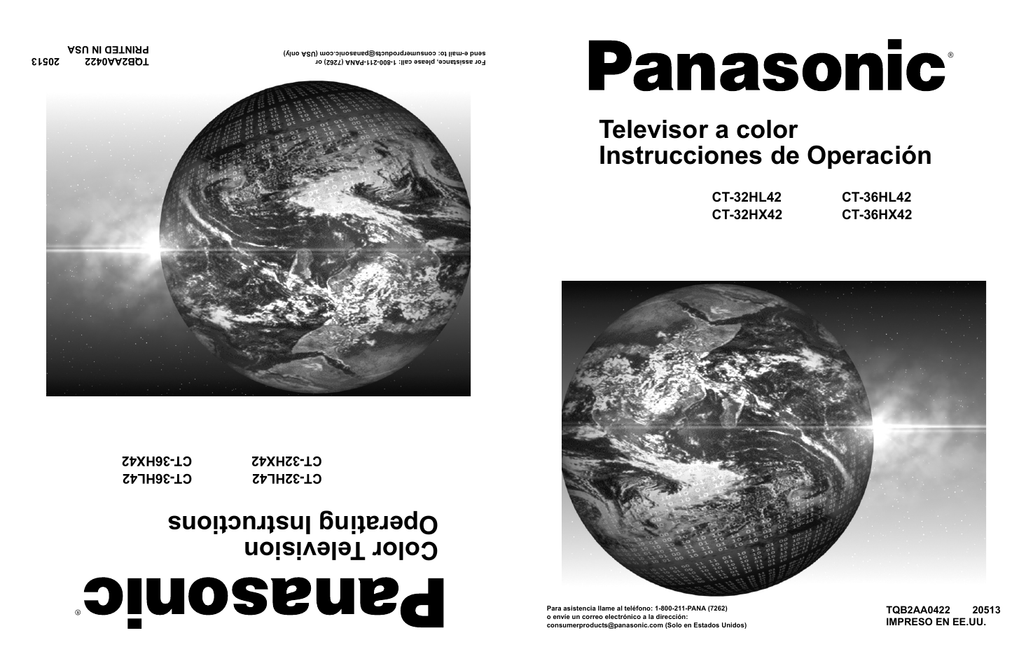 Color television operating instructions, Televisor a color instrucciones de operación | Panasonic CT 32HL42 User Manual | Page 57 / 112