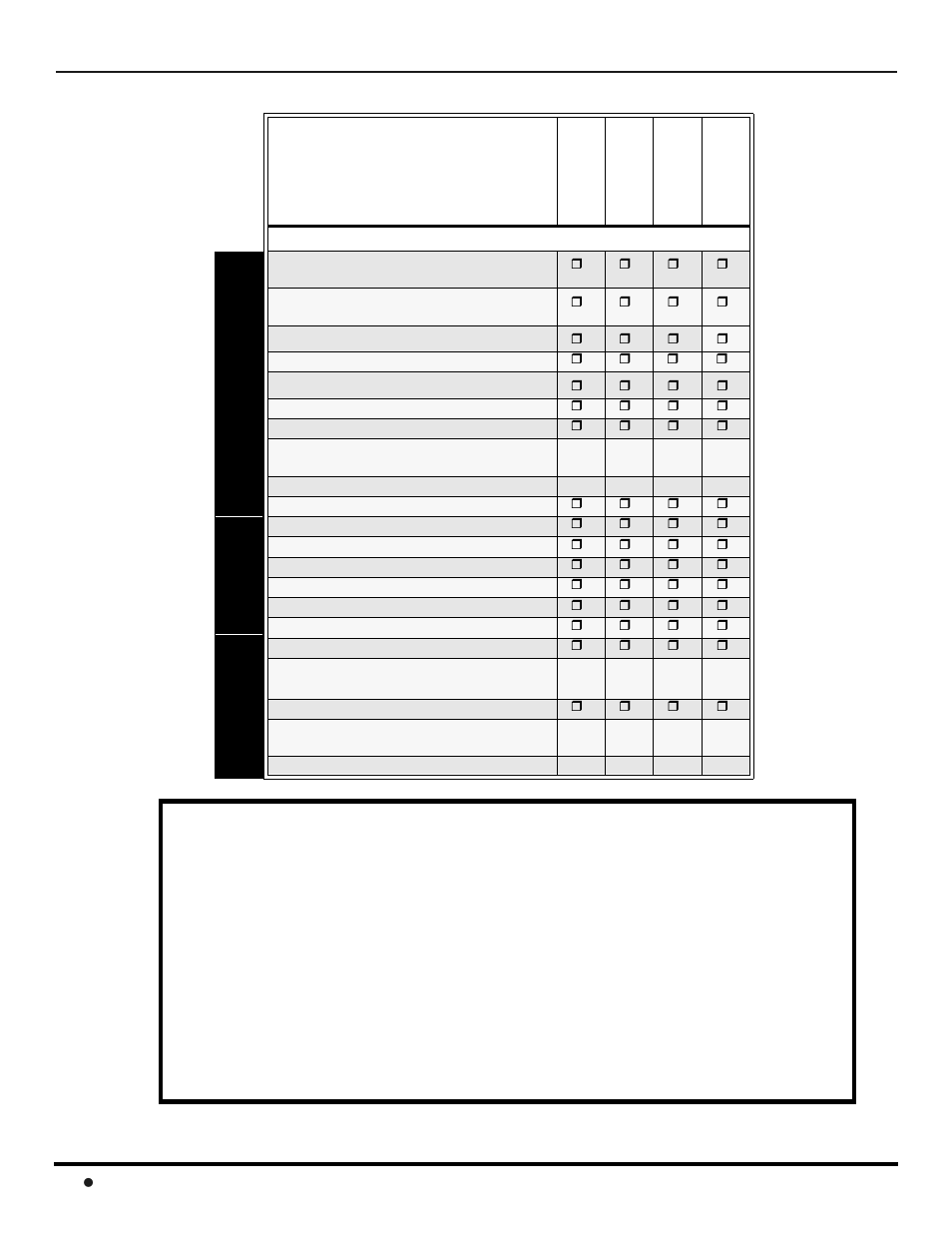 Tabla de caracteristicas, Tabla de características | Panasonic CT 32HL42 User Manual | Page 62 / 112