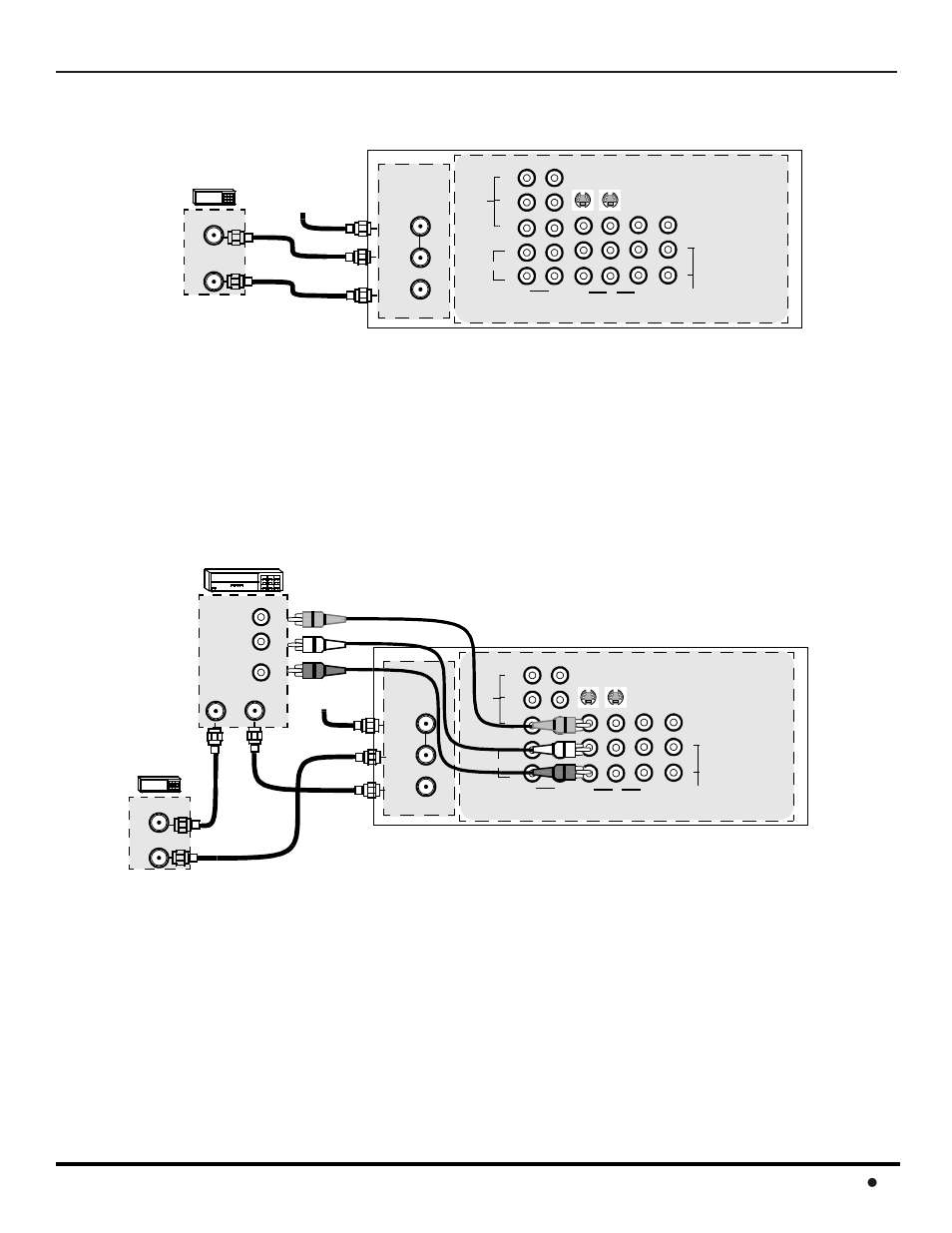 Cable box, Vcr and cable box, Cable box connection | Vcr and cable box connection, Ptional, Quipment, Onnections 7 l | Panasonic CT 32HL42 User Manual | Page 9 / 112