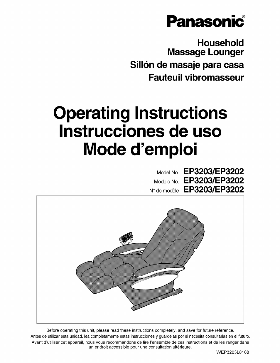 Panasonic EP3203 User Manual | 98 pages