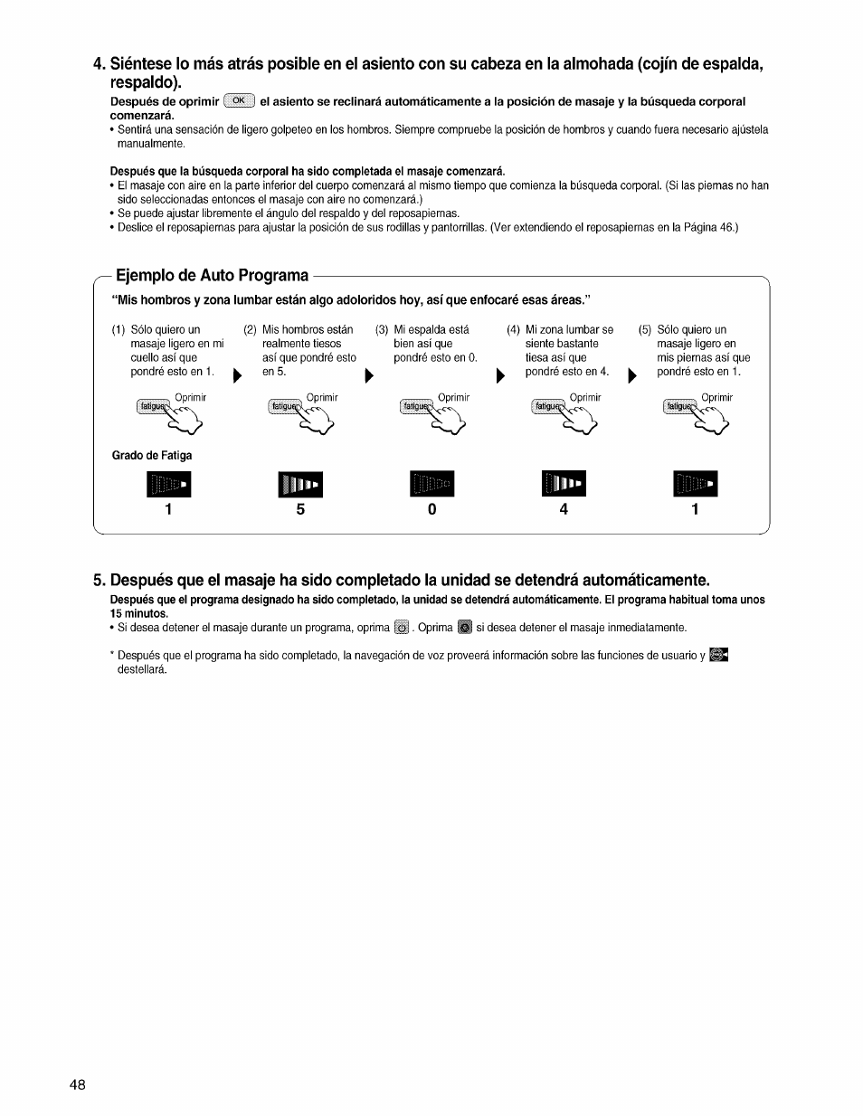 Ejemplo de auto programa | Panasonic EP3203 User Manual | Page 50 / 98