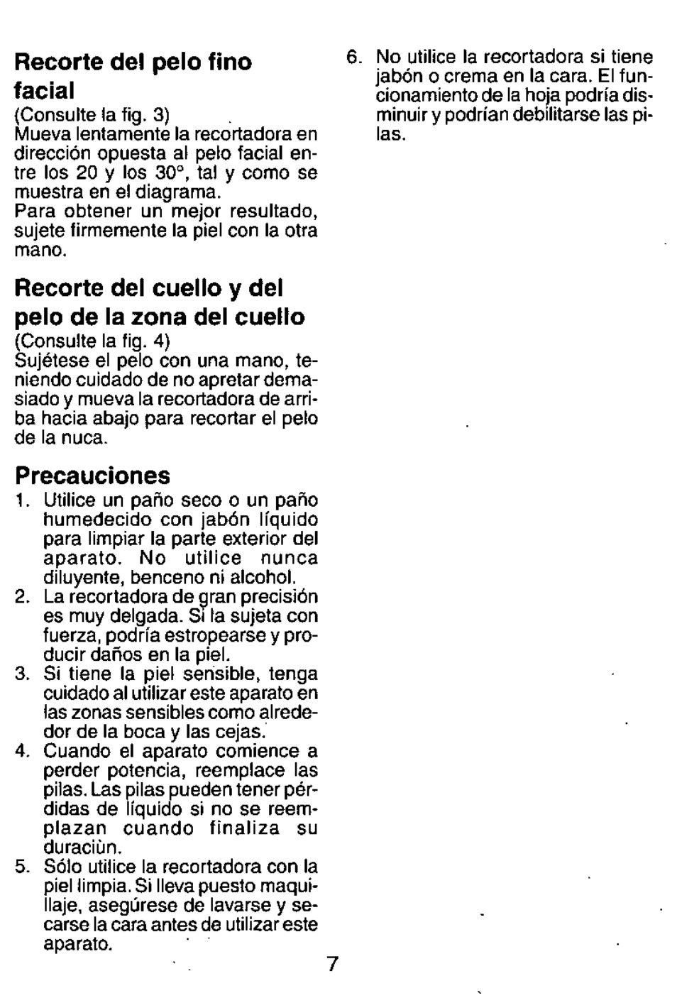 Panasonic ES119 User Manual | Page 7 / 8