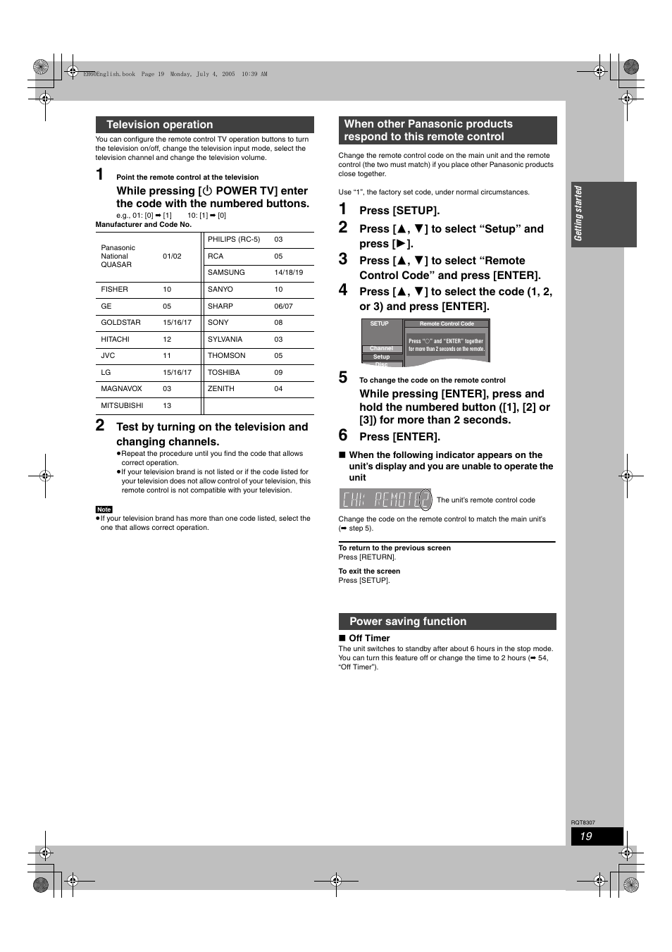 Panasonic DMR-EH60  EN User Manual | Page 19 / 72