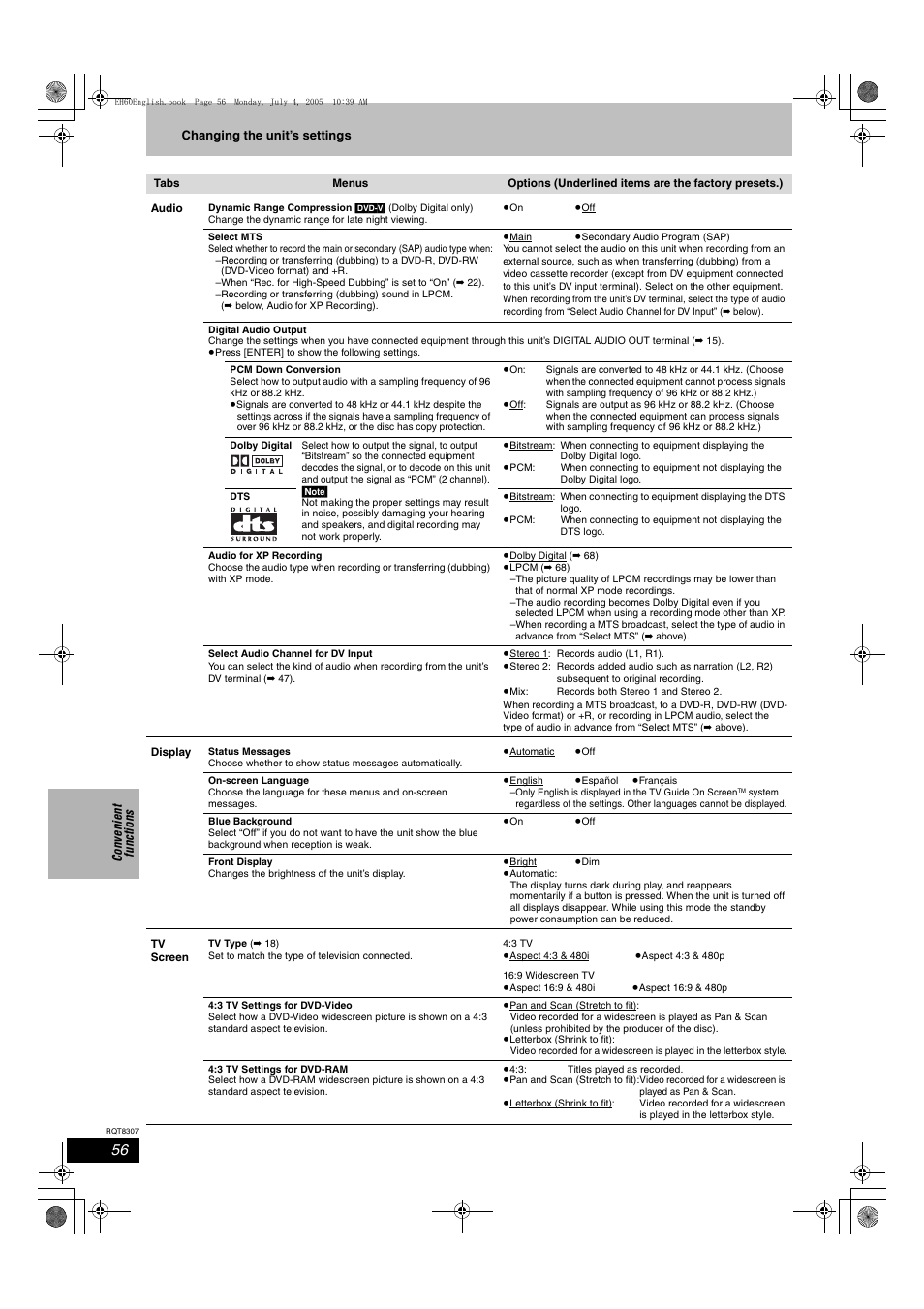 Panasonic DMR-EH60  EN User Manual | Page 56 / 72