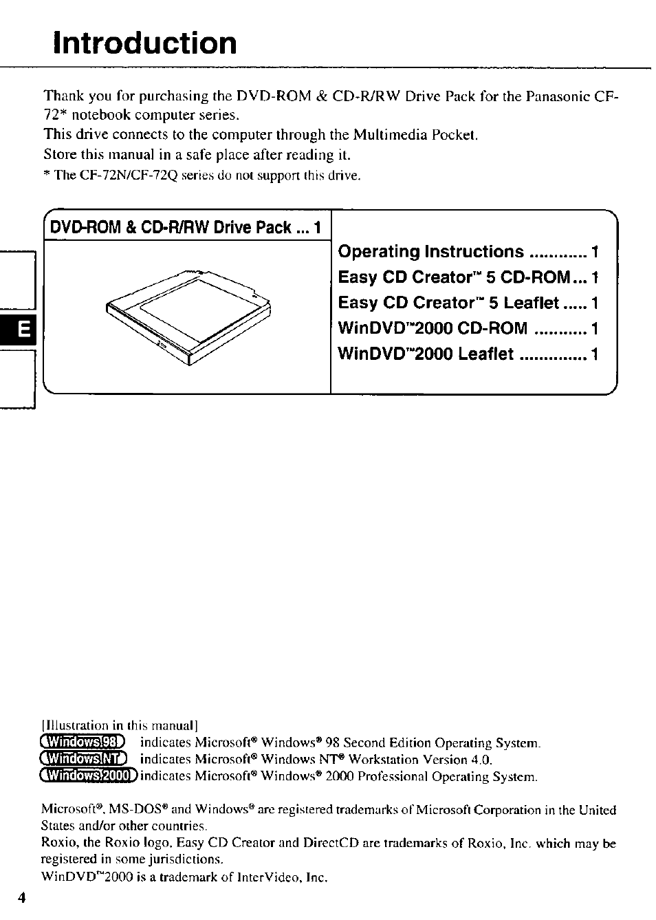 Introduction | Panasonic CF-VDR721 User Manual | Page 4 / 28