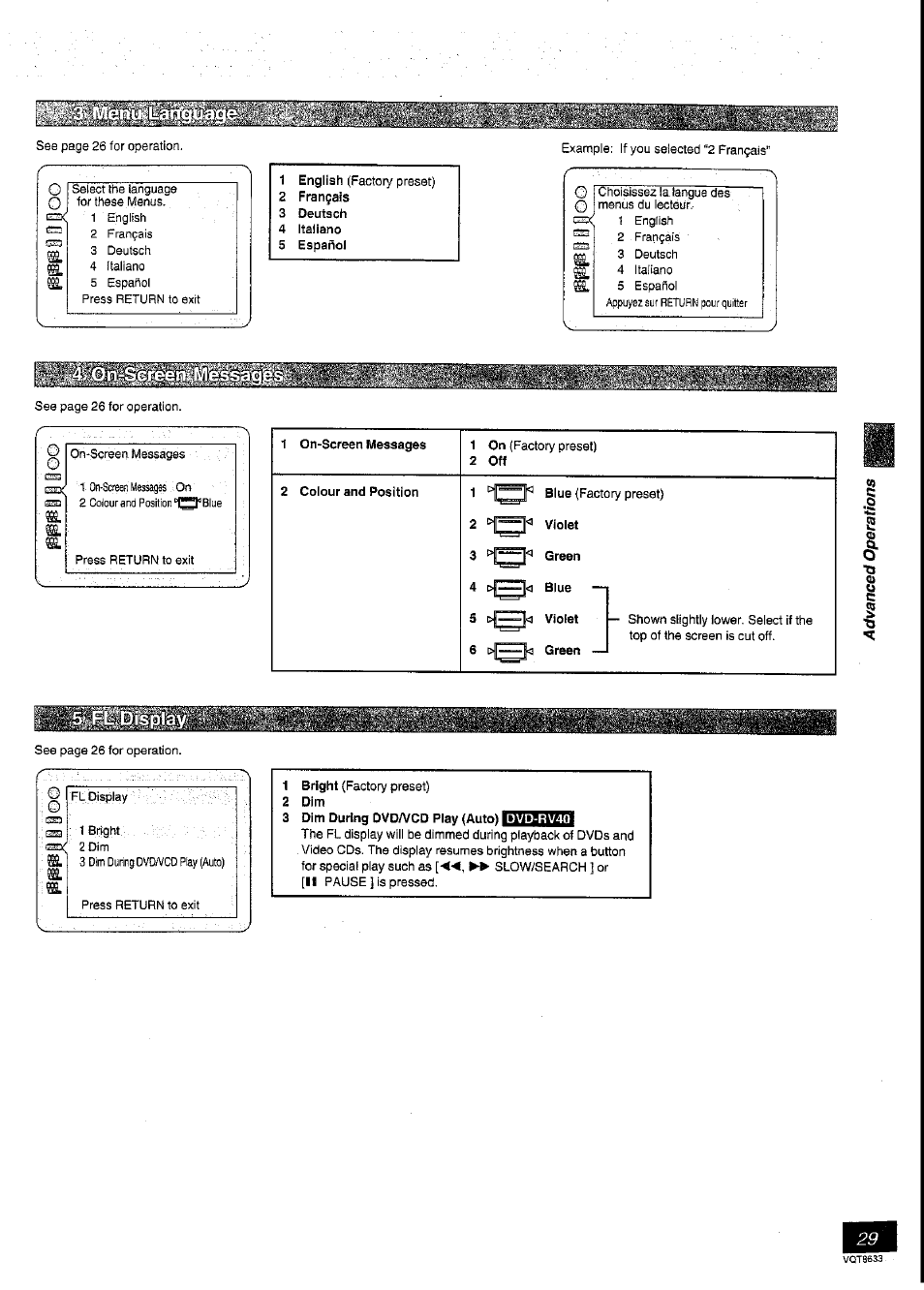 2 français | Panasonic DVD-RV40 User Manual | Page 29 / 44