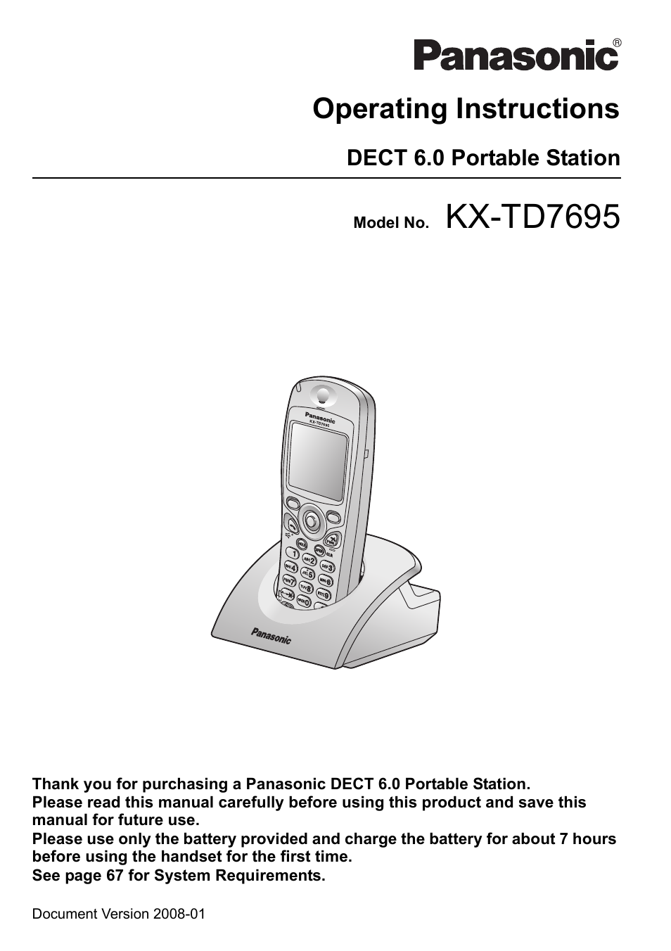 Panasonic KX-TD7695 User Manual | 68 pages