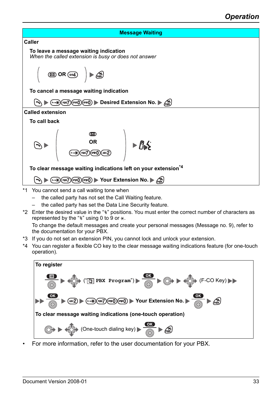 Operation | Panasonic KX-TD7695 User Manual | Page 33 / 68