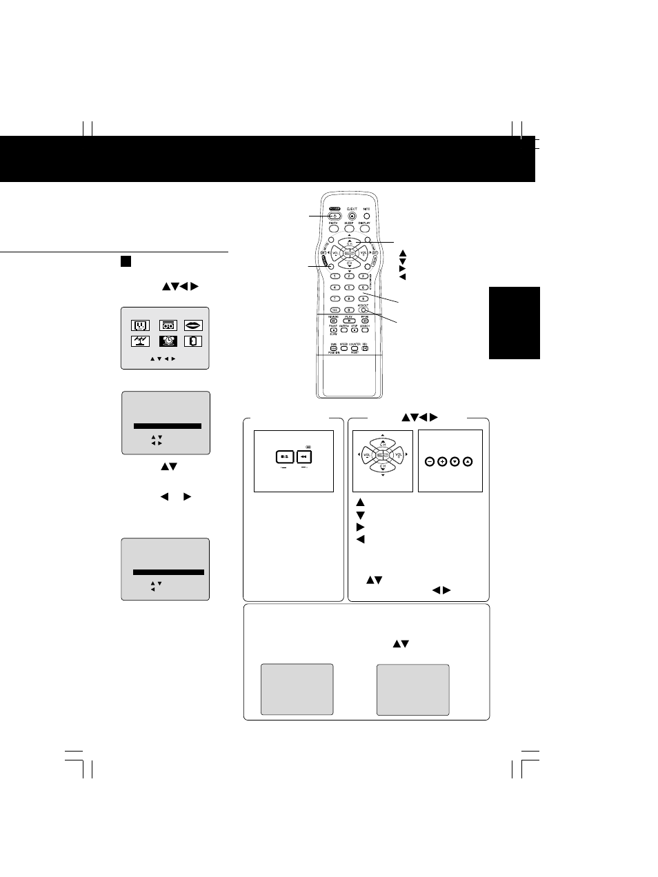 Clock, time zone adjust, Time zone adjust, Add or delete a channel | Basic operation, 1) press to select “clock, 2) press action, Action key on the unit using keys, Ch up : ch down : volume up : volume down, On remote on unit on unit | Panasonic PV-C2033WA User Manual | Page 11 / 40