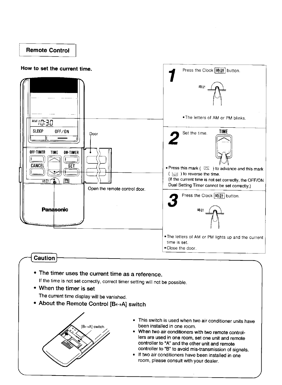 How to set the current time, Pans sonic | Panasonic CS-1873KR User Manual | Page 7 / 22