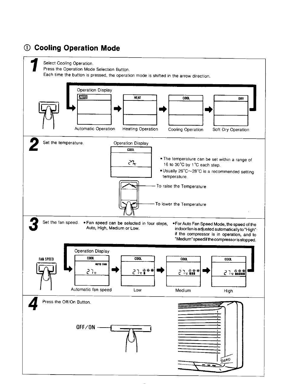 D cooling operation mode | Panasonic CS-1873KR User Manual | Page 9 / 22