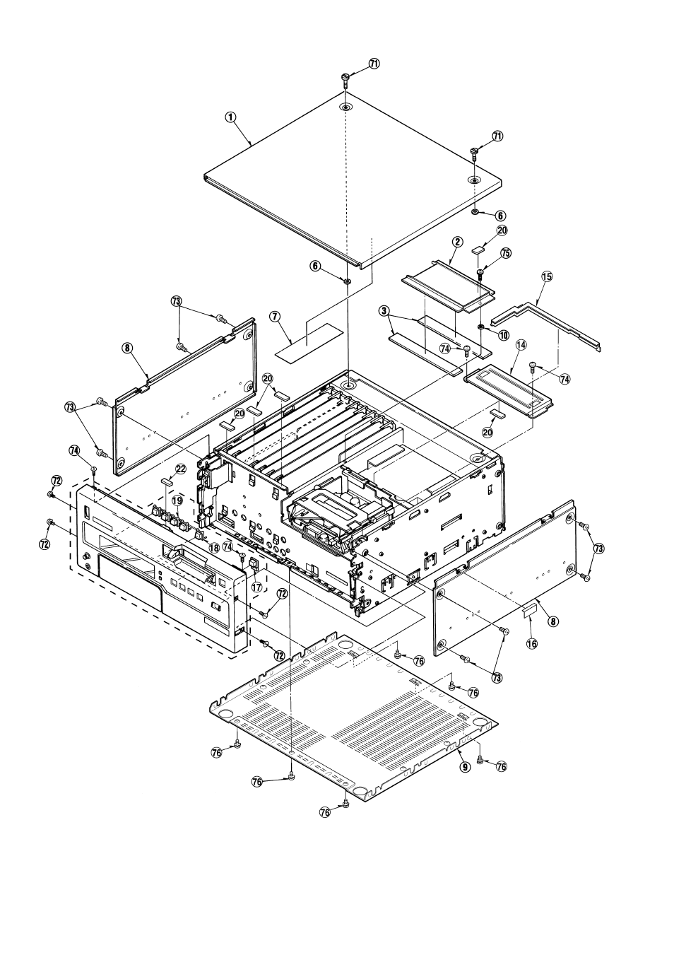 Casing parts assembly | Panasonic AJ-D455 User Manual | Page 11 / 26