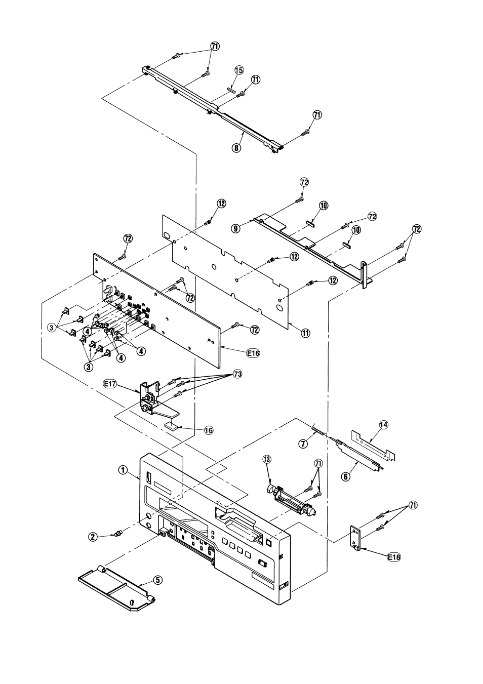 Front panel assembly | Panasonic AJ-D455 User Manual | Page 13 / 26