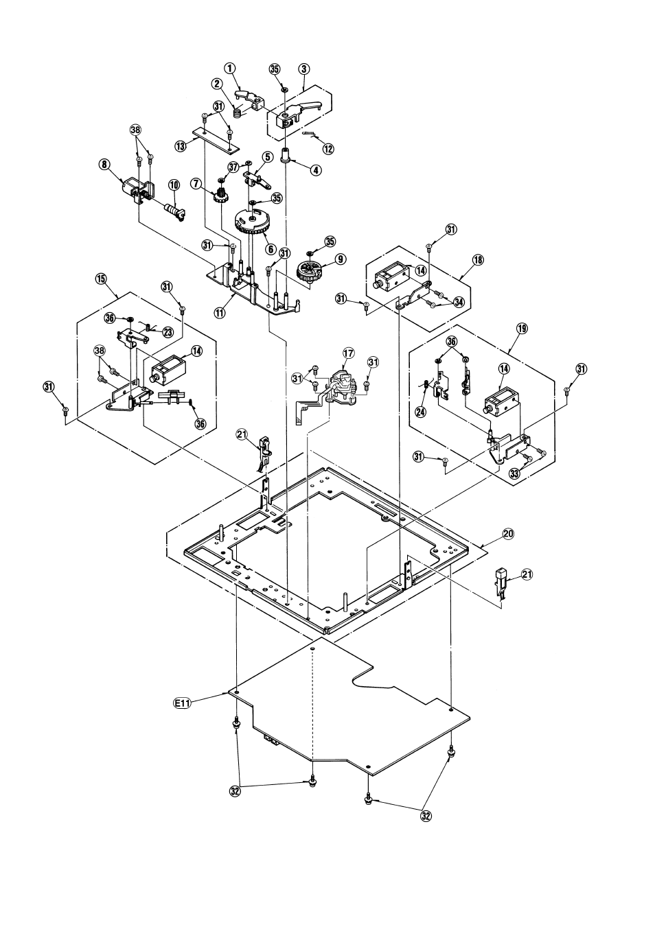 Sub chassis assembly | Panasonic AJ-D455 User Manual | Page 7 / 26
