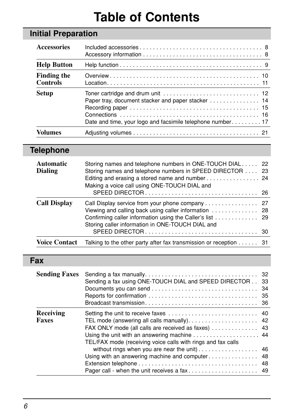 Panasonic KX-FL501C User Manual | Page 6 / 82