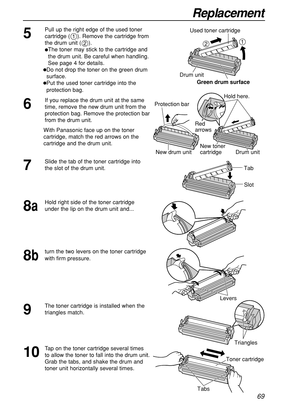 Replacement | Panasonic KX-FL501C User Manual | Page 69 / 82