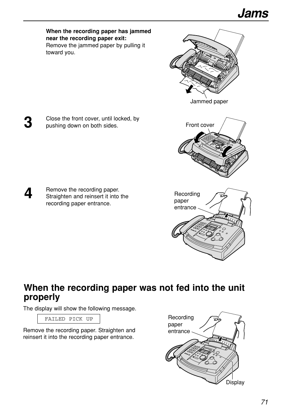 Jams | Panasonic KX-FL501C User Manual | Page 71 / 82